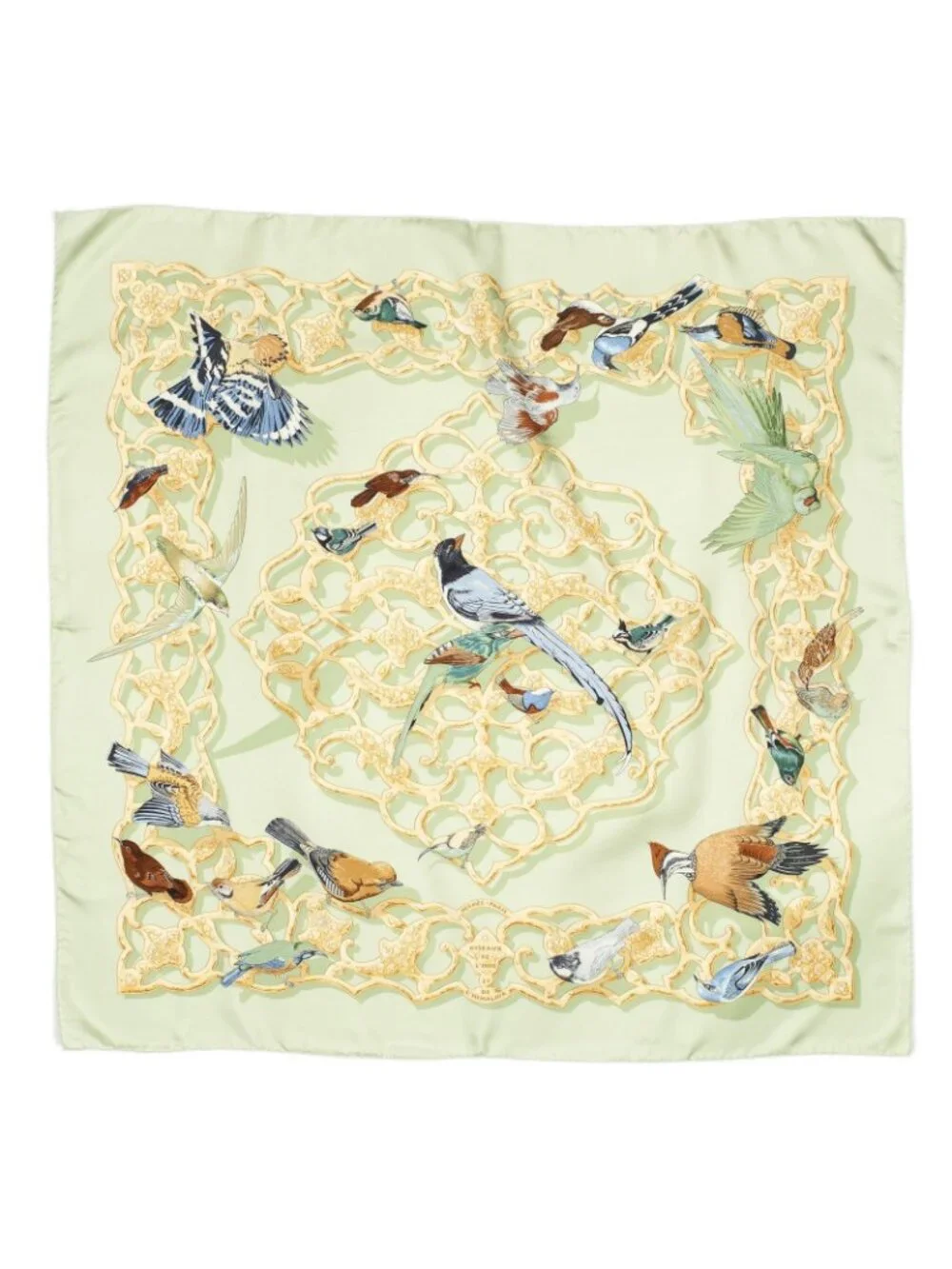 ★SOLD★ Hermes Scarf Green Silk - Picture 2 of 5